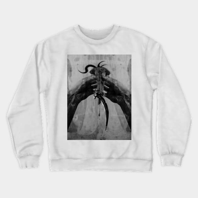 Special processing. My life is hard, and so the cup from what I drink. Man holding mystic scary cup. Grayscale. Crewneck Sweatshirt by 234TeeUser234